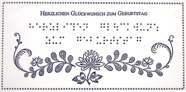 Relief-Geburtstagskarte mit Blumenranke