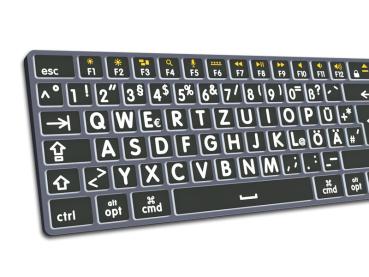 Detailansicht der schrägen Tastatur