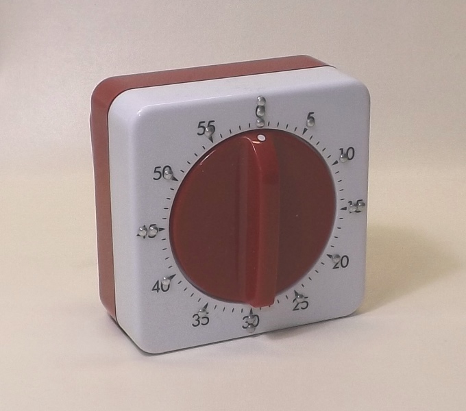 Kurzzeitwecker, 60 Minuten, tastbare Markierung aller 5 min