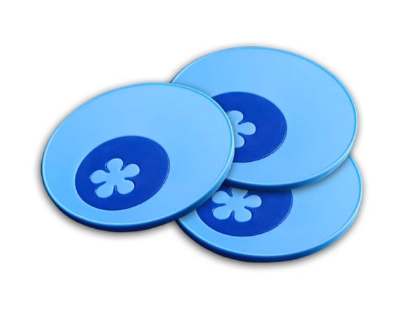 Das abgebildete 3er Set in blauer Farbe.