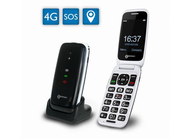 Das Handy wird in auf- und zugeklappter Variante gezeigt.