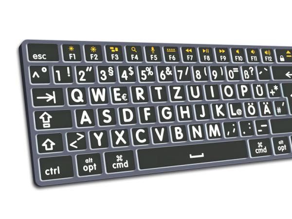 Detailansicht der schrägen Tastatur